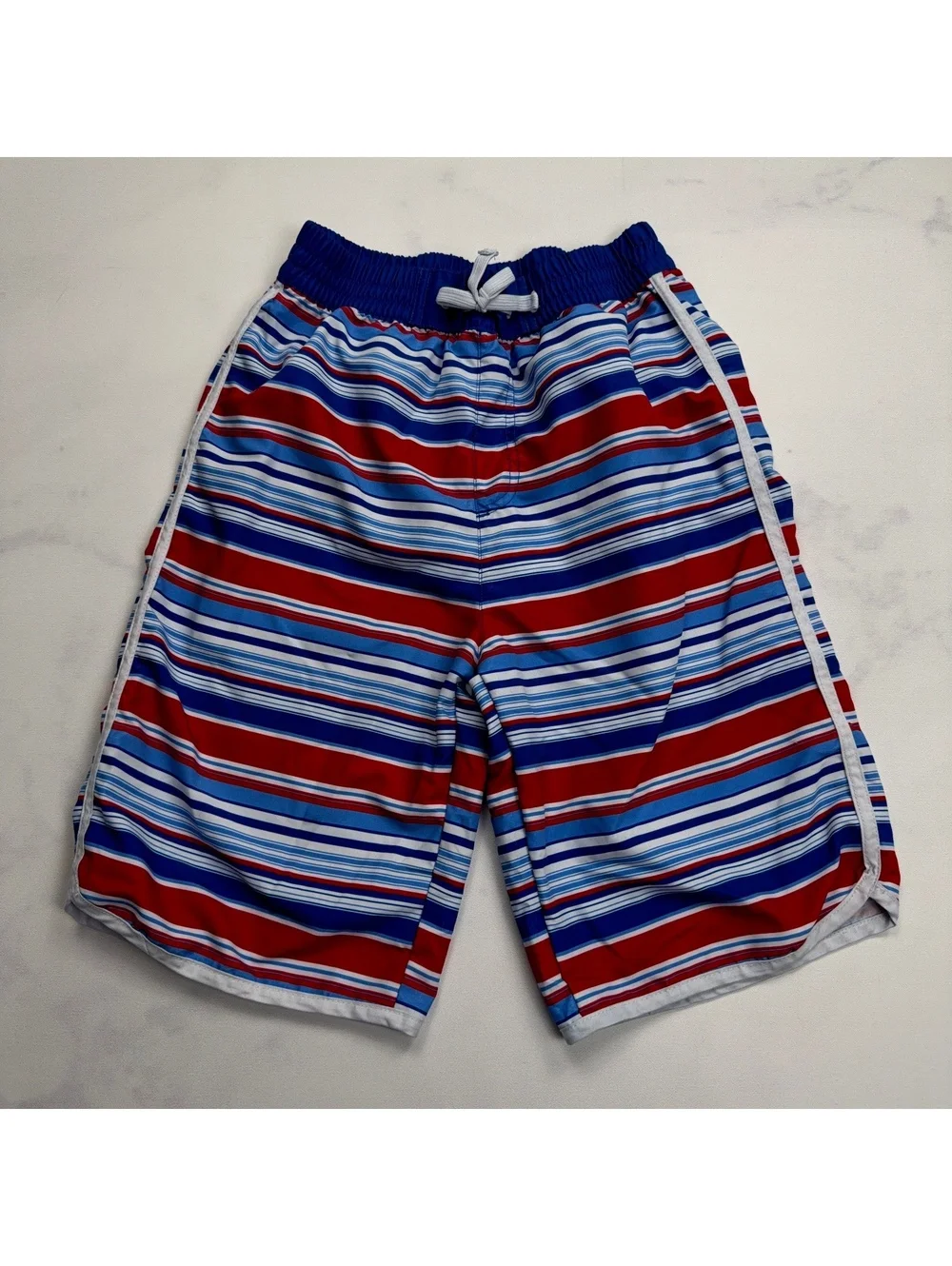 kidpik Striped Swim Trunks Elastic Waist - Boys XL 14